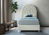 Rainbow Acrylic Contemporary Bed with Elegant Tufted Headboard and Chic Supportive Design