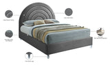 Rainbow Acrylic Contemporary Bed with Elegant Tufted Headboard and Chic Supportive Design