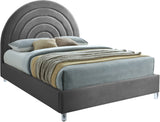Rainbow Acrylic Contemporary Bed with Elegant Tufted Headboard and Chic Supportive Design