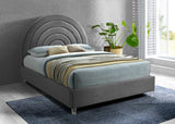 Rainbow Acrylic Contemporary Bed with Elegant Tufted Headboard and Chic Supportive Design