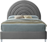 Rainbow Acrylic Contemporary Bed with Elegant Tufted Headboard and Chic Supportive Design