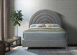 Rainbow Acrylic Contemporary Bed with Elegant Tufted Headboard and Chic Supportive Design