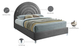 Rainbow Acrylic Contemporary Bed with Elegant Tufted Headboard and Chic Supportive Design