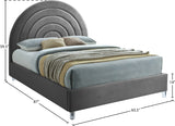 Rainbow Acrylic Contemporary Bed with Elegant Tufted Headboard and Chic Supportive Design