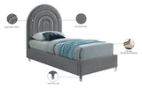 Rainbow Acrylic Contemporary Bed with Elegant Tufted Headboard and Chic Supportive Design
