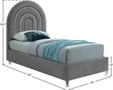 Rainbow Acrylic Contemporary Bed with Elegant Tufted Headboard and Chic Supportive Design