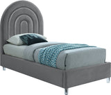 Rainbow Acrylic Contemporary Bed with Elegant Tufted Headboard and Chic Supportive Design