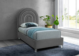 Rainbow Acrylic Contemporary Bed with Elegant Tufted Headboard and Chic Supportive Design