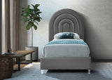 Rainbow Acrylic Contemporary Bed with Elegant Tufted Headboard and Chic Supportive Design