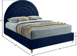 Rainbow Acrylic Contemporary Bed with Elegant Tufted Headboard and Chic Supportive Design