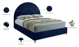 Rainbow Acrylic Contemporary Bed with Elegant Tufted Headboard and Chic Supportive Design