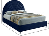 Rainbow Acrylic Contemporary Bed with Elegant Tufted Headboard and Chic Supportive Design