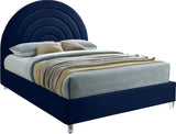Rainbow Acrylic Contemporary Bed with Elegant Tufted Headboard and Chic Supportive Design