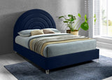 Rainbow Acrylic Contemporary Bed with Elegant Tufted Headboard and Chic Supportive Design