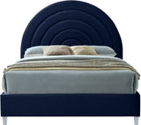 Rainbow Acrylic Contemporary Bed with Elegant Tufted Headboard and Chic Supportive Design