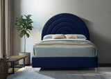 Rainbow Acrylic Contemporary Bed with Elegant Tufted Headboard and Chic Supportive Design