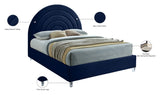 Rainbow Acrylic Contemporary Bed with Elegant Tufted Headboard and Chic Supportive Design