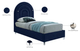 Rainbow Acrylic Contemporary Bed with Elegant Tufted Headboard and Chic Supportive Design