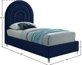 Rainbow Acrylic Contemporary Bed with Elegant Tufted Headboard and Chic Supportive Design