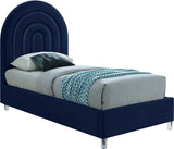 Rainbow Acrylic Contemporary Bed with Elegant Tufted Headboard and Chic Supportive Design