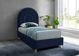 Rainbow Acrylic Contemporary Bed with Elegant Tufted Headboard and Chic Supportive Design