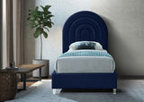 Rainbow Acrylic Contemporary Bed with Elegant Tufted Headboard and Chic Supportive Design