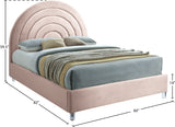 Rainbow Acrylic Contemporary Bed with Elegant Tufted Headboard and Chic Supportive Design