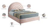 Rainbow Acrylic Contemporary Bed with Elegant Tufted Headboard and Chic Supportive Design