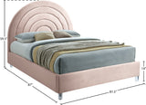 Rainbow Acrylic Contemporary Bed with Elegant Tufted Headboard and Chic Supportive Design