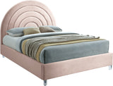 Rainbow Acrylic Contemporary Bed with Elegant Tufted Headboard and Chic Supportive Design