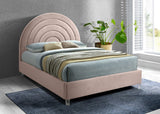 Rainbow Acrylic Contemporary Bed with Elegant Tufted Headboard and Chic Supportive Design