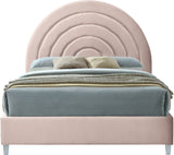 Rainbow Acrylic Contemporary Bed with Elegant Tufted Headboard and Chic Supportive Design