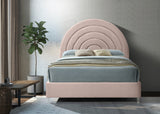 Rainbow Acrylic Contemporary Bed with Elegant Tufted Headboard and Chic Supportive Design