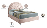 Rainbow Acrylic Contemporary Bed with Elegant Tufted Headboard and Chic Supportive Design