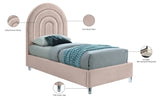 Rainbow Acrylic Contemporary Bed with Elegant Tufted Headboard and Chic Supportive Design