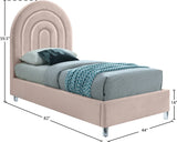 Rainbow Acrylic Contemporary Bed with Elegant Tufted Headboard and Chic Supportive Design