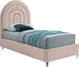Rainbow Acrylic Contemporary Bed with Elegant Tufted Headboard and Chic Supportive Design
