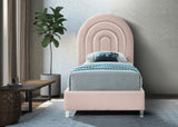 Rainbow Acrylic Contemporary Bed with Elegant Tufted Headboard and Chic Supportive Design
