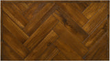 Reed Engineered Wood Mid Century Chest - Antique Coffee Finish with Sleek Matte Black Base Design