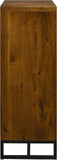 Reed Engineered Wood Mid Century Chest - Antique Coffee Finish with Sleek Matte Black Base Design