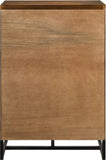 Reed Engineered Wood Mid Century Chest - Antique Coffee Finish with Sleek Matte Black Base Design