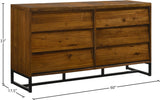 Reed Antique Coffee Mid Century Dresser with Metal Base – Chic, Minimalist Storage Solution