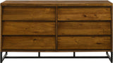 Reed Antique Coffee Mid Century Dresser with Metal Base – Chic, Minimalist Storage Solution