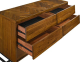Reed Antique Coffee Mid Century Dresser with Metal Base – Chic, Minimalist Storage Solution