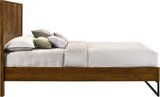 Reed Mid Century Engineered Wood Bed with Chevron Design and Sleek Black Base for Modern Elegance