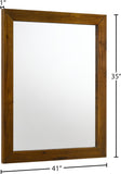 Reed Mid Century Mirror - Chic Antique Coffee Finish, Stylish Inlaid Wood Design for Modern Spaces