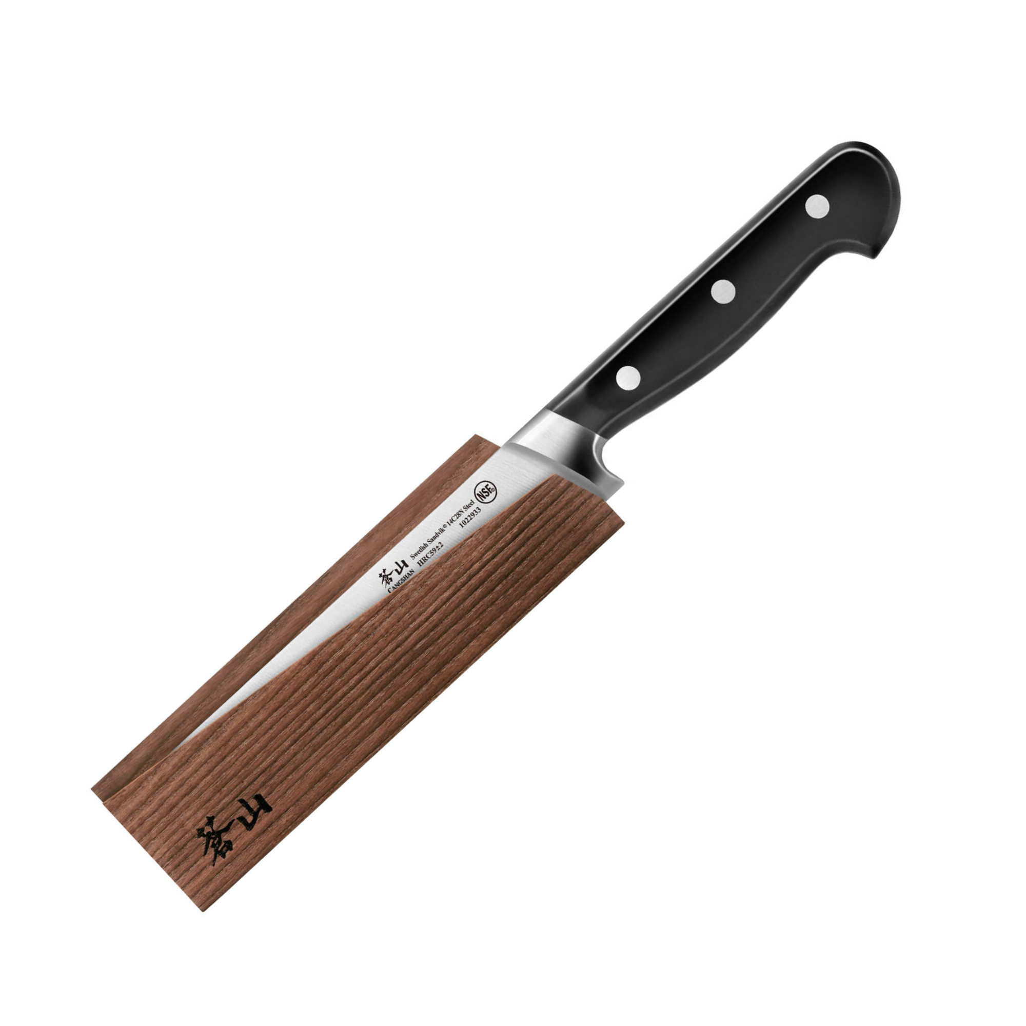 TV2 Series 6-Inch Boning Knife with Wood Sheath, Forged Swedish 14C28N Steel, 1022940