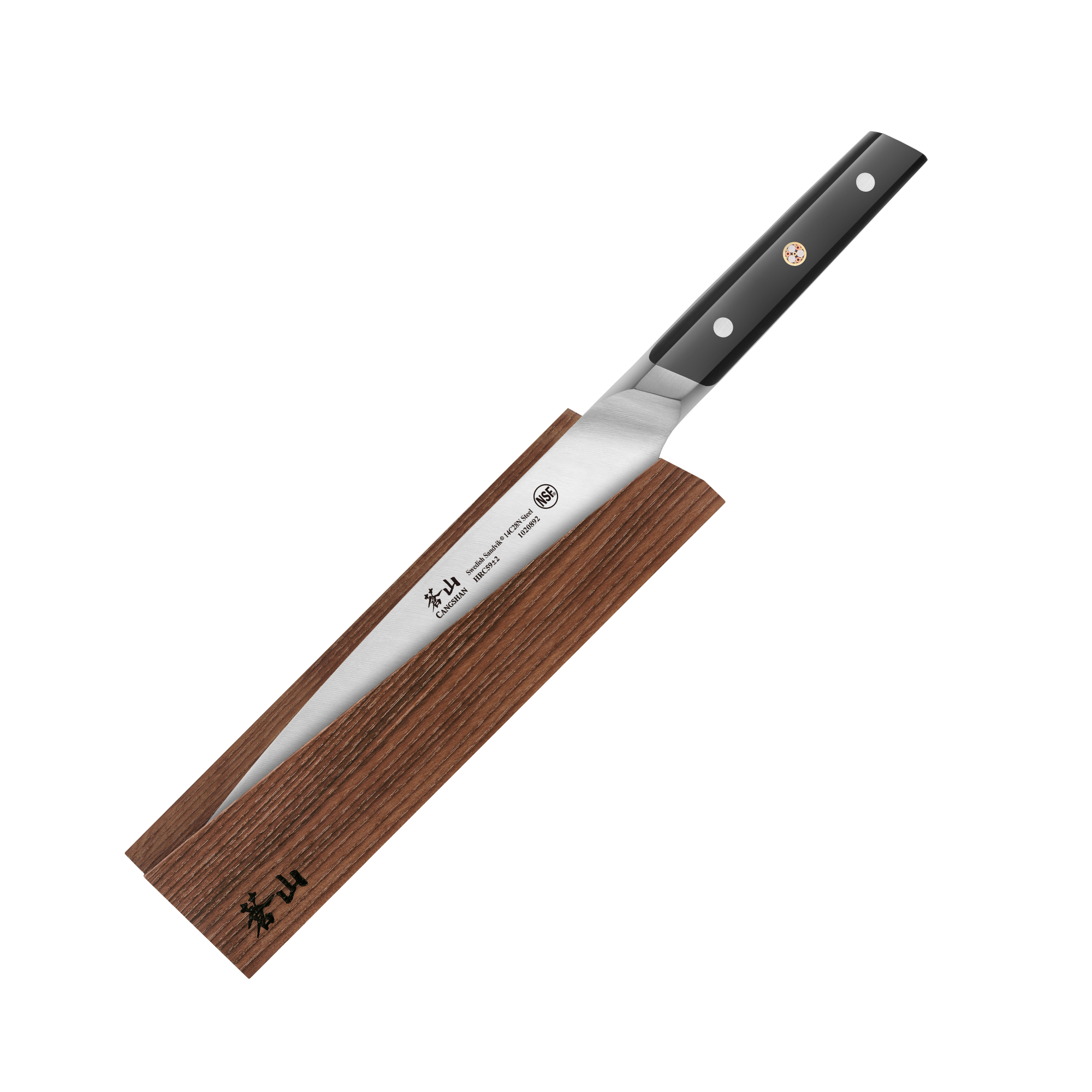 TC Series 8-Inch Chef Knife with Ash Wood Sheath, Forged Swedish 14C28N Steel, 1020908