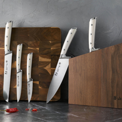 S1 Series 6-Piece German Steel Forged Knife Block Set, Forged German Steel, Walnut Block, 59663