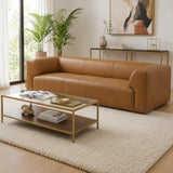 Rialto Tan Leather Sofa